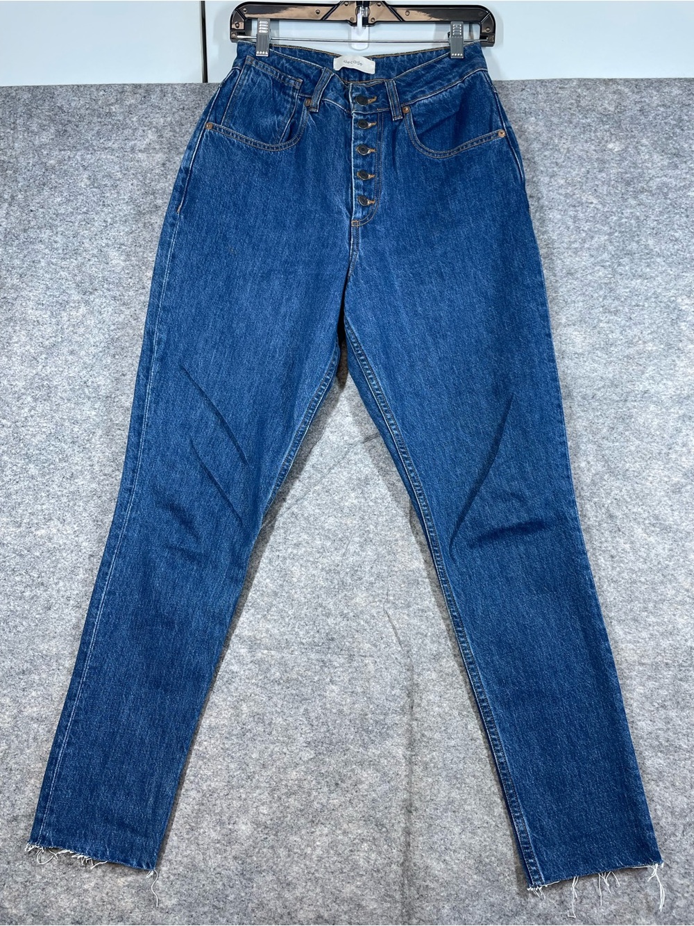 Decade Pamela Jeans Size 25 Dark Wash High Rise Button Fly Tapered Leg Casual